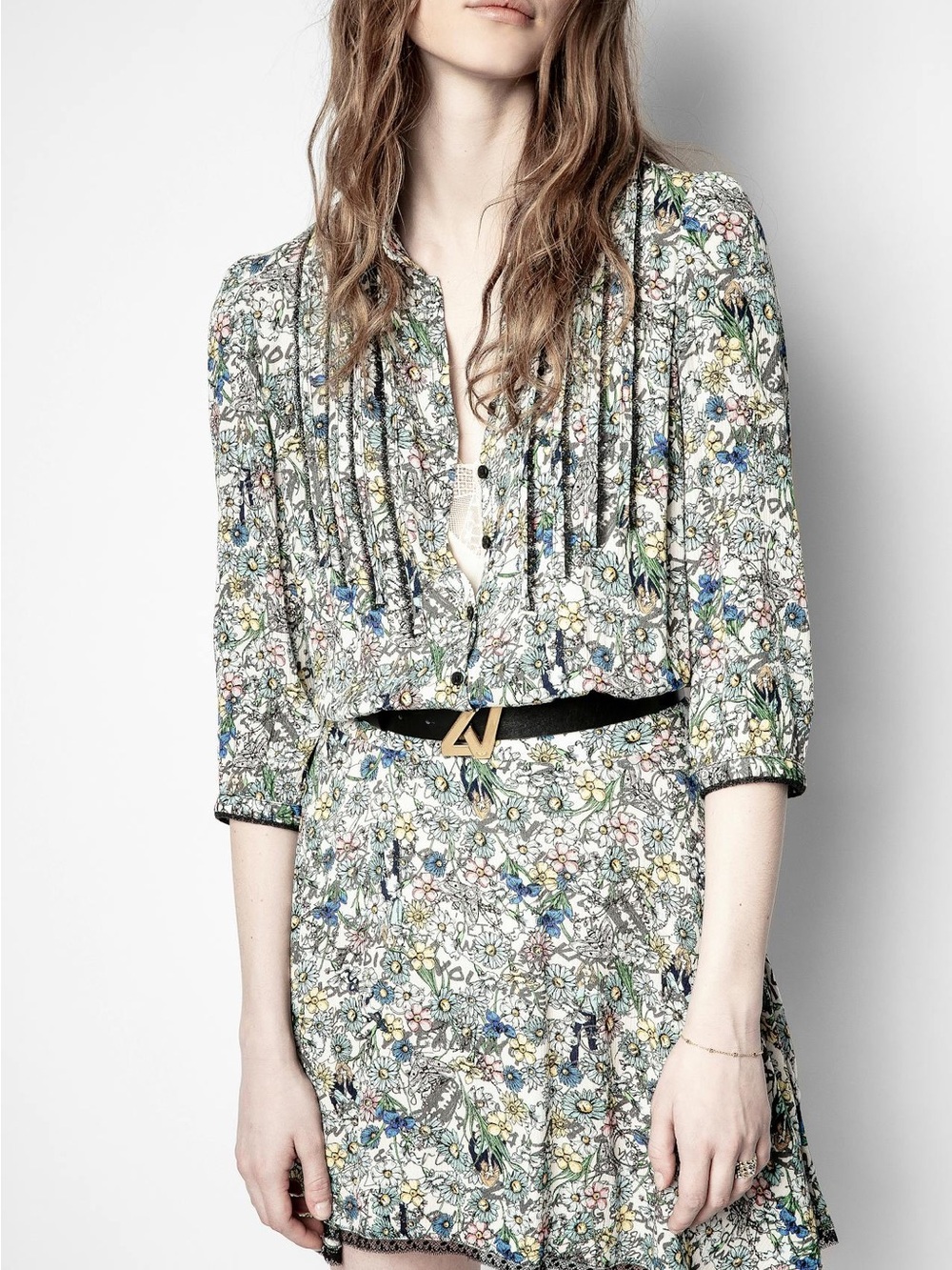 Zadig & Voltaire Raspail Crinkle Flower Dress